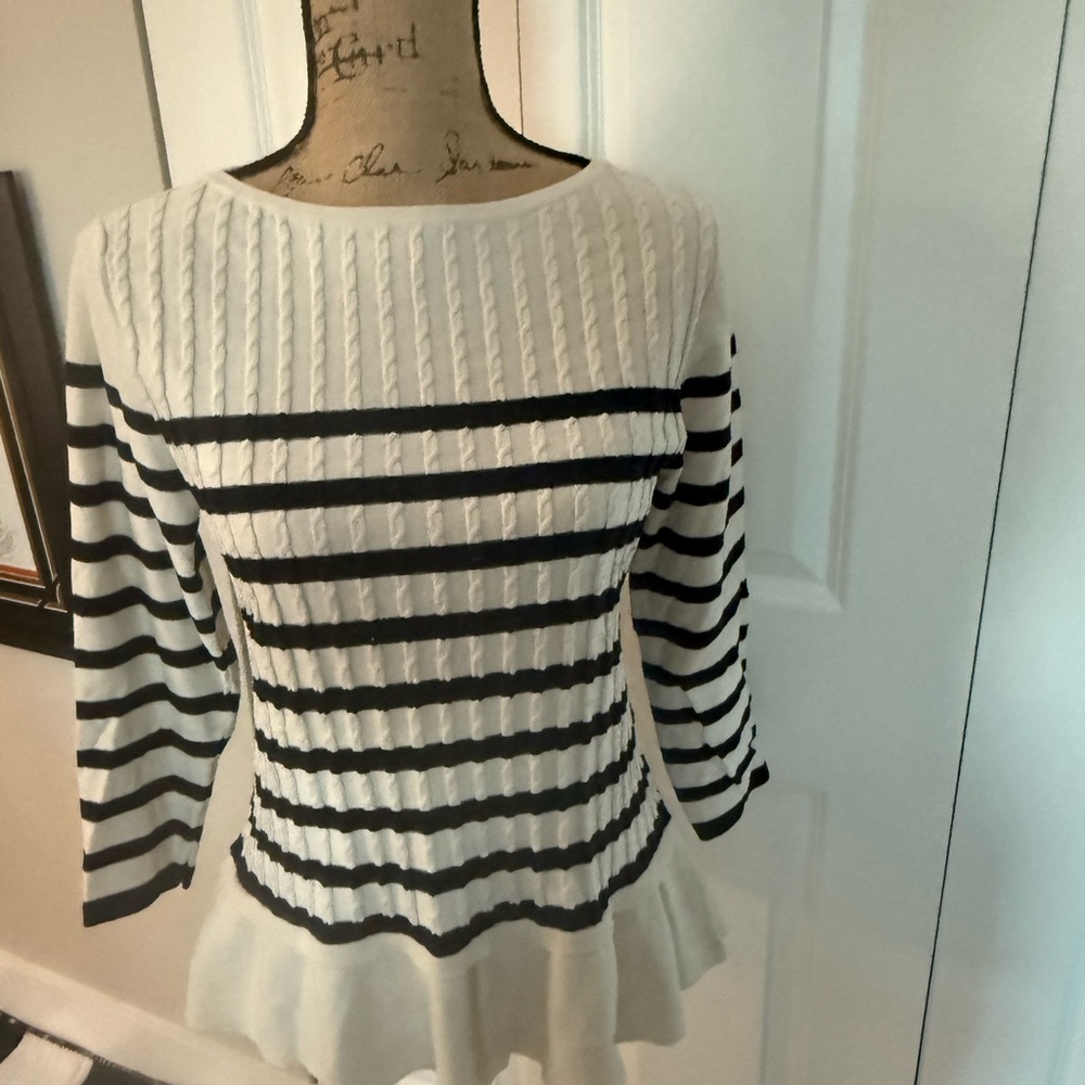 Ann Taylor Cream peplum Sweater